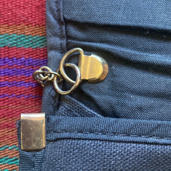 VTG Waldorf Black Fabric Tapestry Shoulder Bag Clutch Purse. Brass Hardware. - Picture 5 of 9